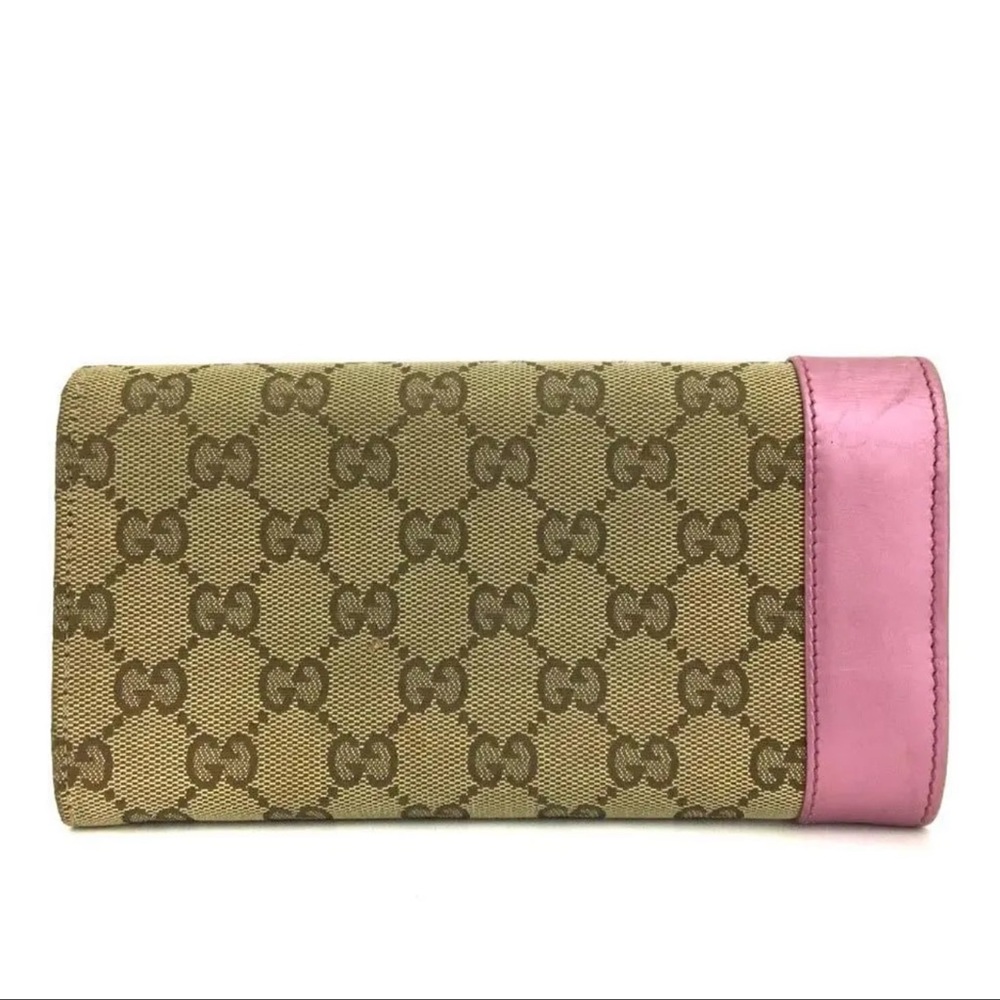 GUCCI Horse Bit GG Logo Canvas Leather Long Bifold Wallet /1K4849 - Picture 6 of 7
